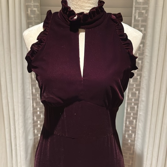 Shoshanna dark burgundy velvet evening gown - Picture 3 of 15